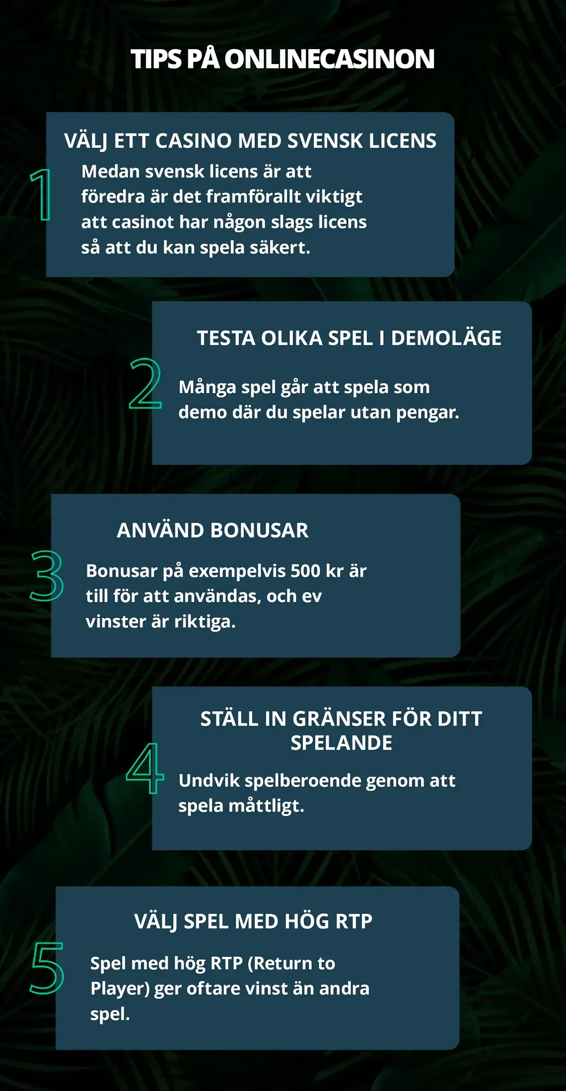 Svenska tips f?r onlinekasinon